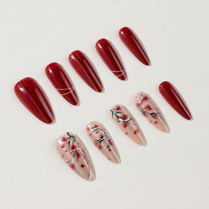 Artistic Cherry Blossom Press-On Nail Set Kalsten 1788157506