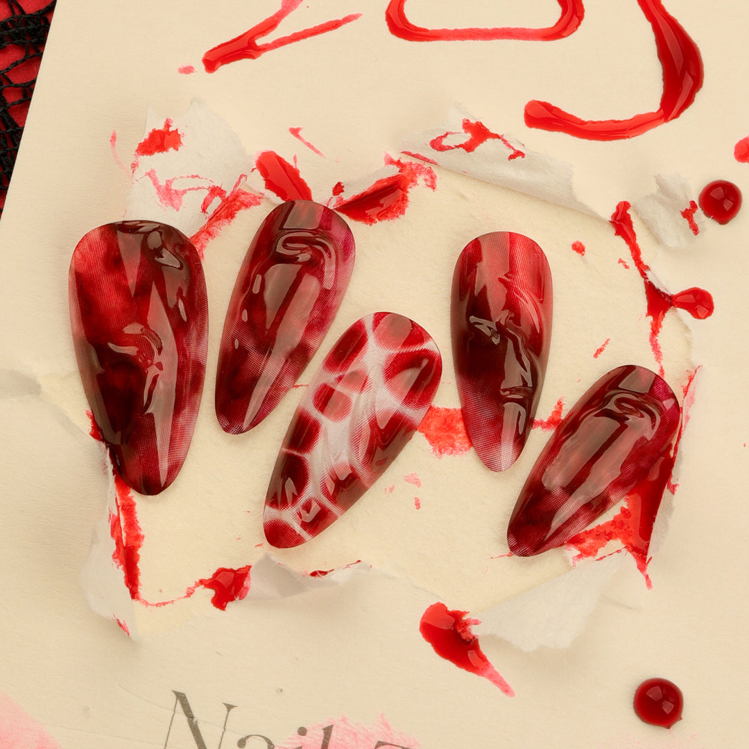 Artful stiletto nails in trendy design Kalsten