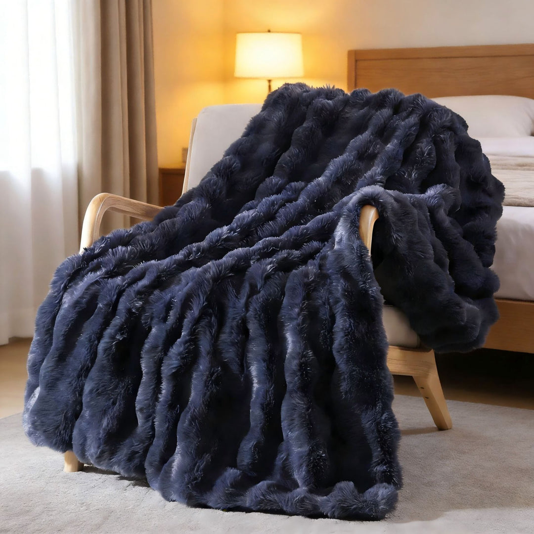 Plush Faux Fur Throw Blanket