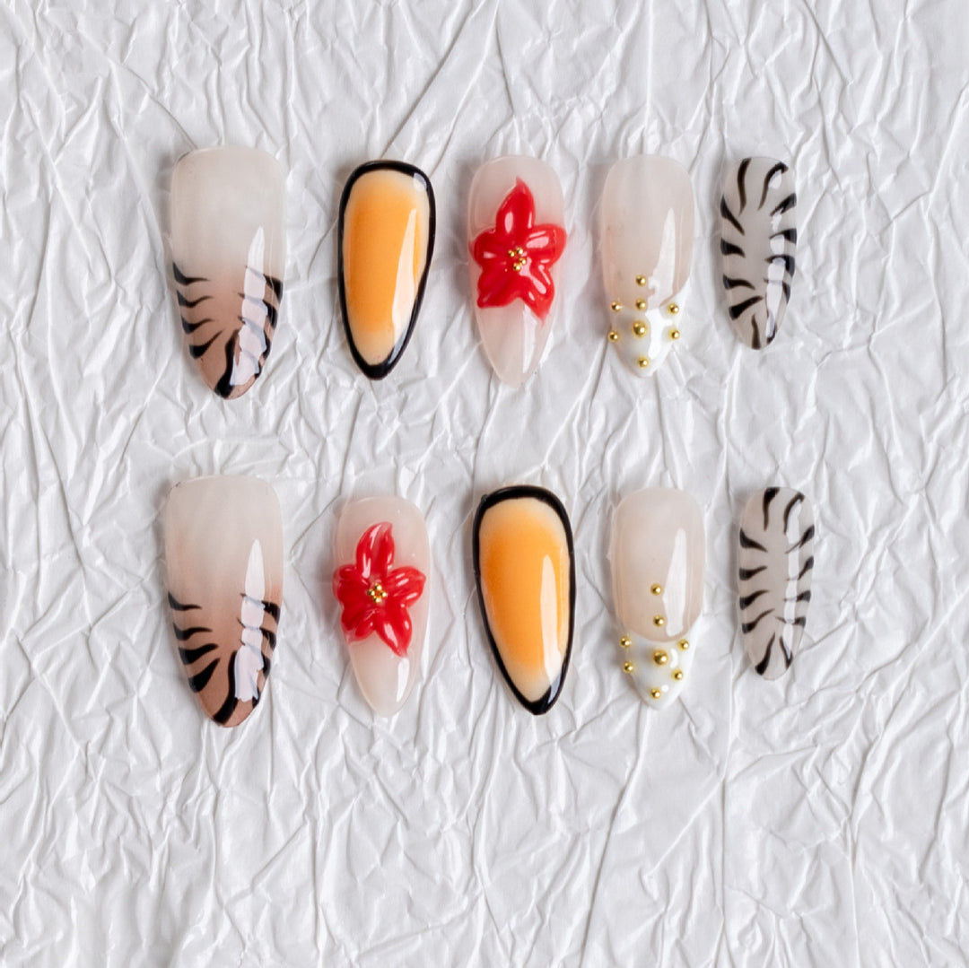 Artistic Floral Nail Art Set