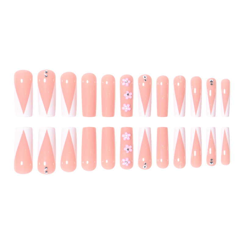 Floral Embellished Press-On Nails Kalsten