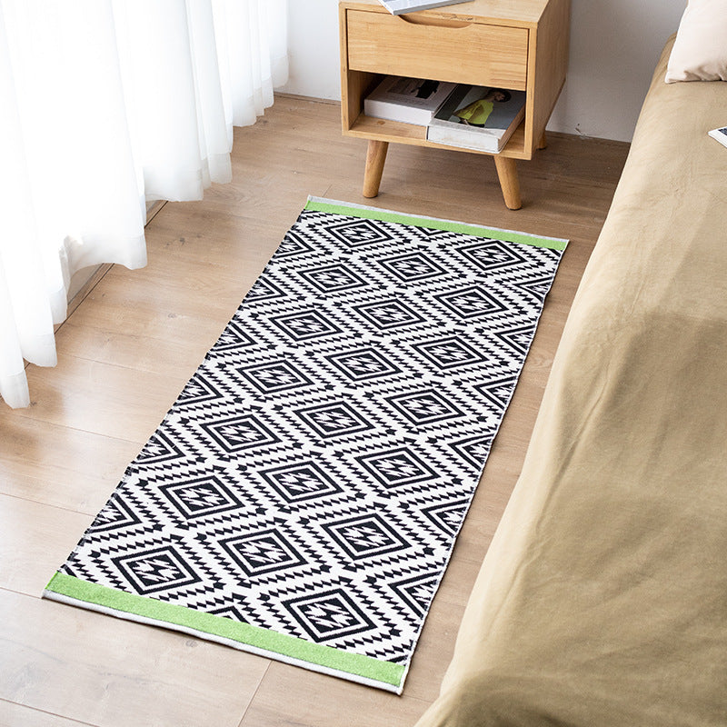 Flat-woven kitchen runner with modern striped pattern and easy-care cotton blend Kalsten