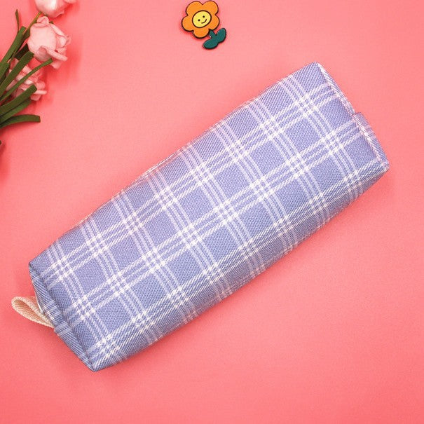 Textured Plaid Pencil Case Kalsten