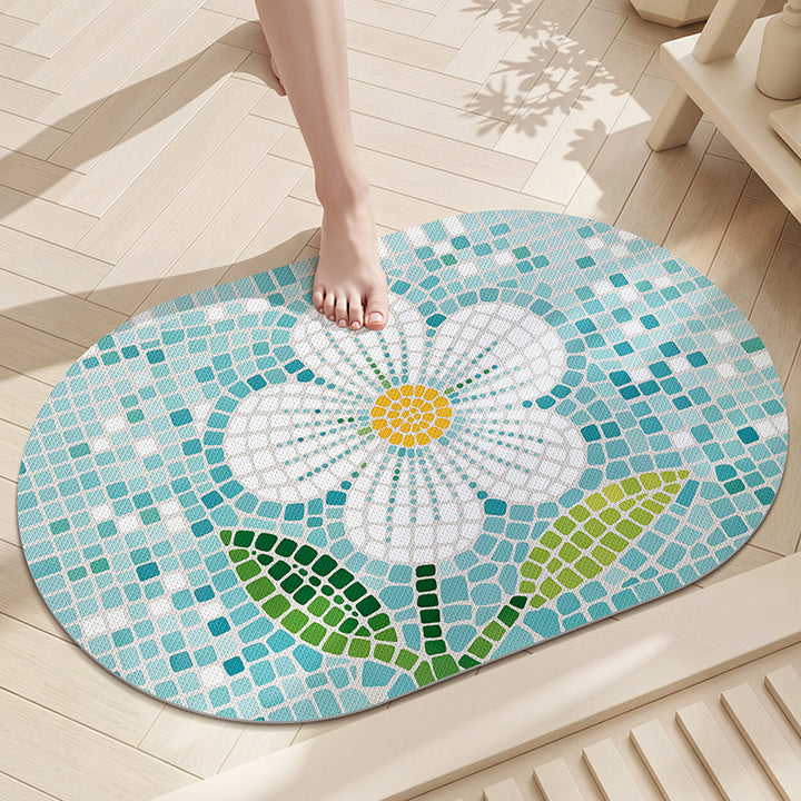 Floral Mosaic Bathroom Mat Kalsten