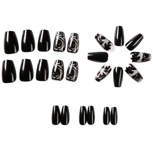 Artistic Floral Press-On Nail Art Enhancements Kalsten