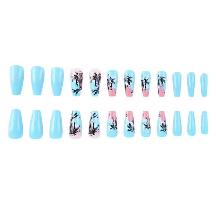 Artistic Tropical Island Press-On Nail Art Kalsten