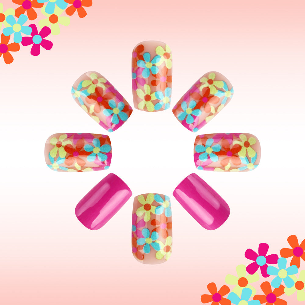 Fun Floral Press-On Nail Art Kalsten