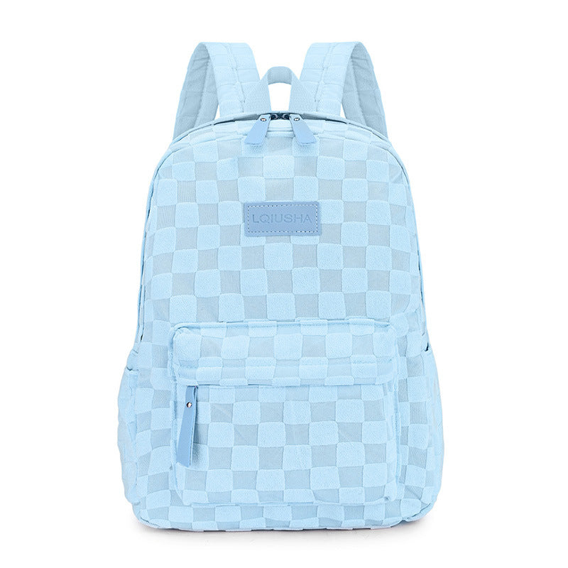 Stylish Checker Pattern Backpack