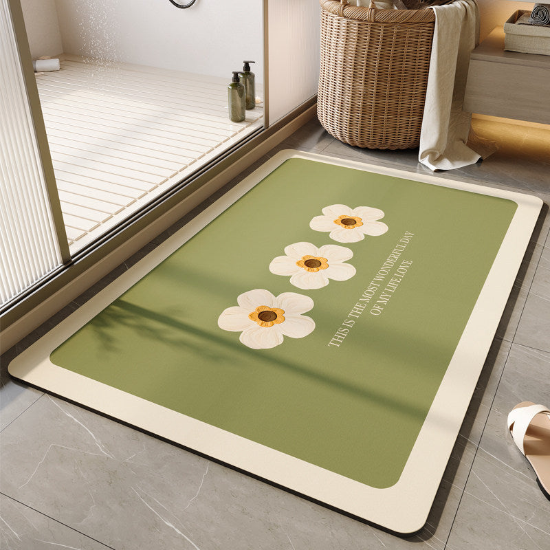 Decorative Floral Bath Mat Kalsten