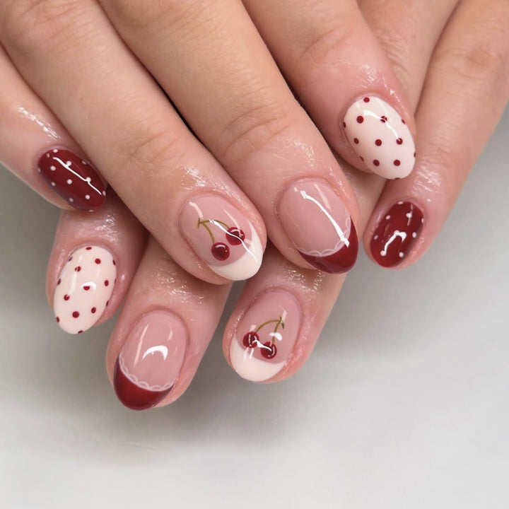 Artful Nail Art with Cherry Design Kalsten