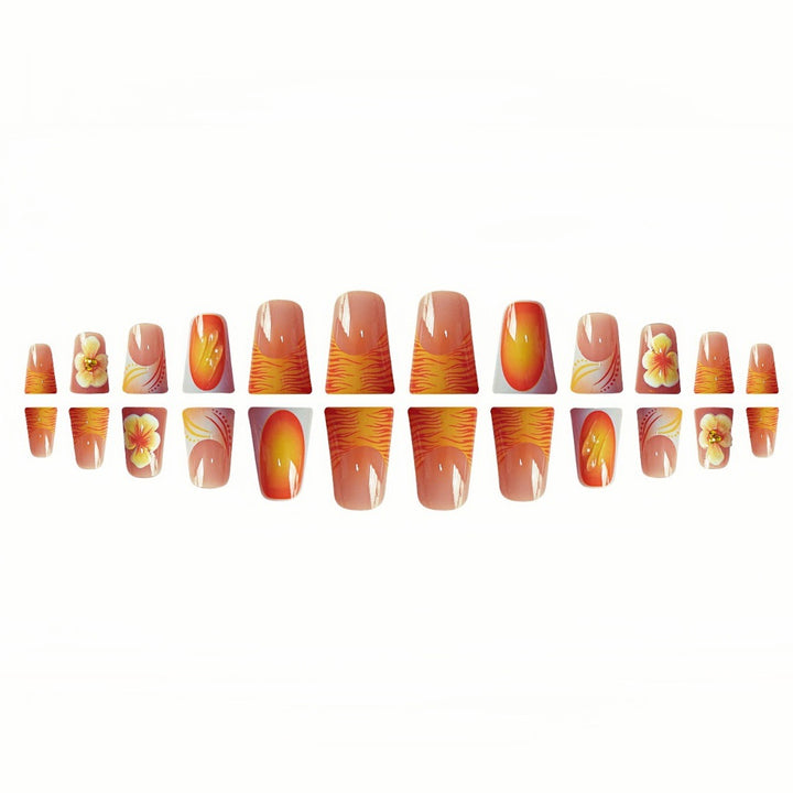 Decorative Floral Press-On Nail Set Kalsten