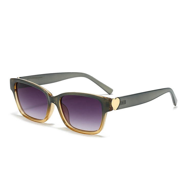 Women's fashionable square sunglasses with heart accents Kalsten