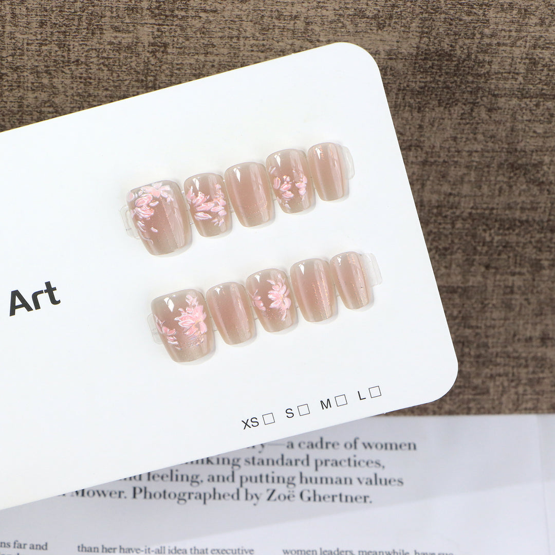 Floral Design Press-On Nail Set Kalsten