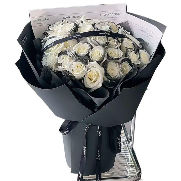 legant Floral Bouquet with Decorative Black Box