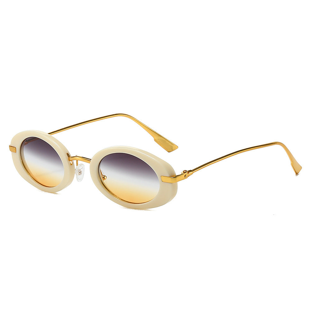 Vintage Oval Sunglasses with Metal Accents Kalsten
