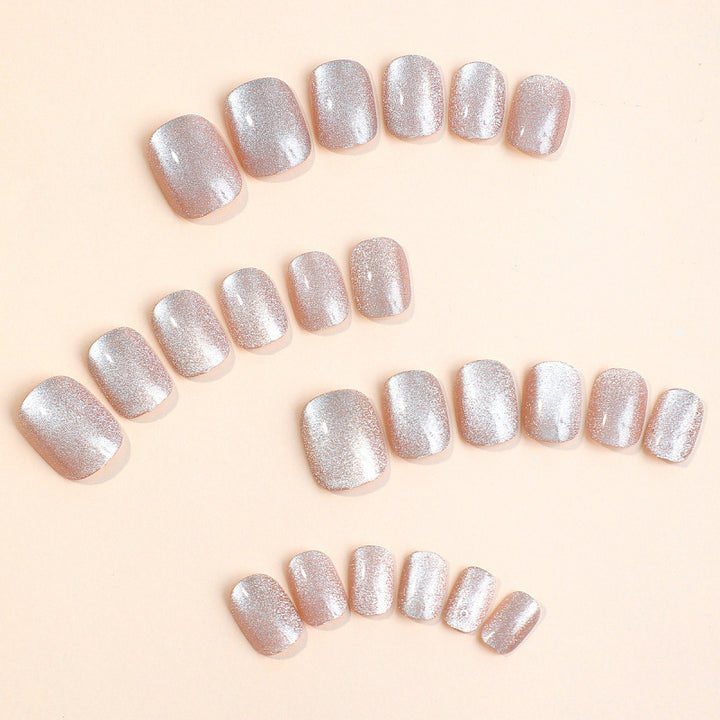 Glittery Short Square Press-On Nails Kalsten