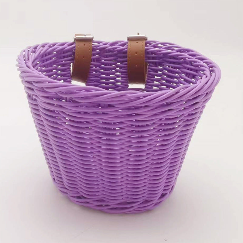 Decorative Woven Storage Basket with Leather Handles Kalsten