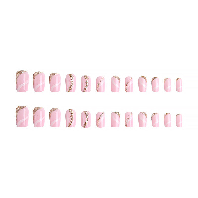 Artificial nails with elegant glitter pattern Kalsten