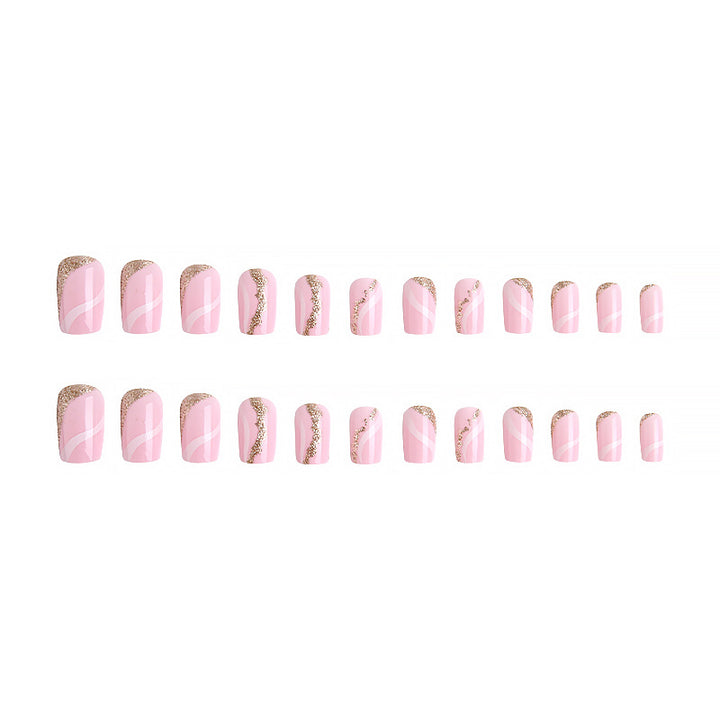 Artificial nails with elegant glitter pattern Kalsten