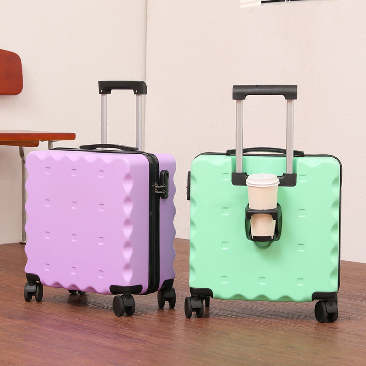 Compact Beverage Holder Rolling Suitcase Kalsten