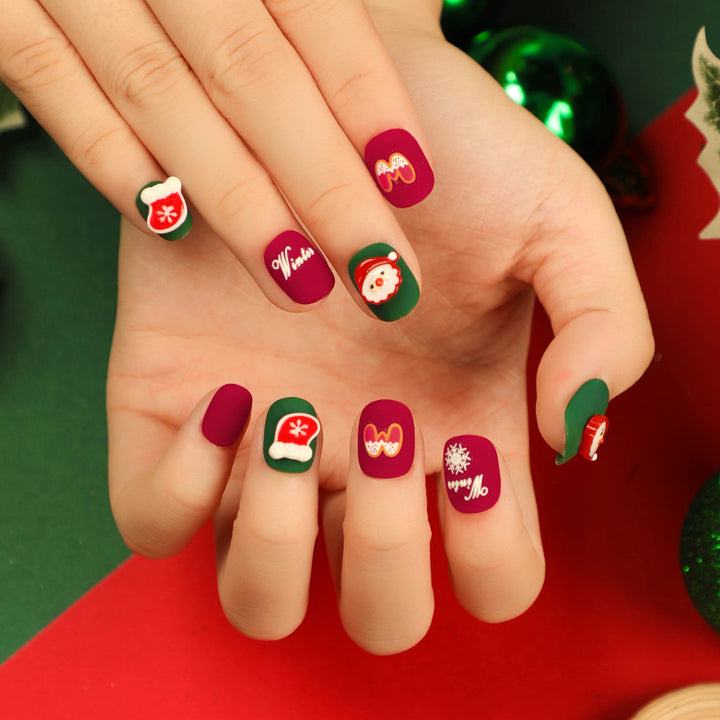 Artful Nail Extensions with Glitter and Rhinestone Embellishments Kalsten