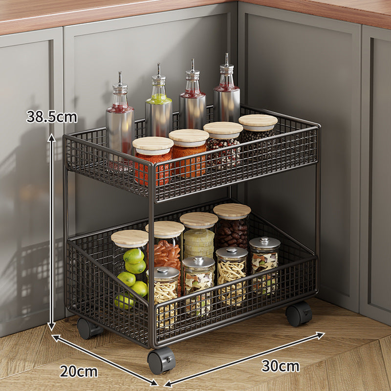 Compact Three-Tier Wire-Mesh Countertop Canister & Spice Organizer