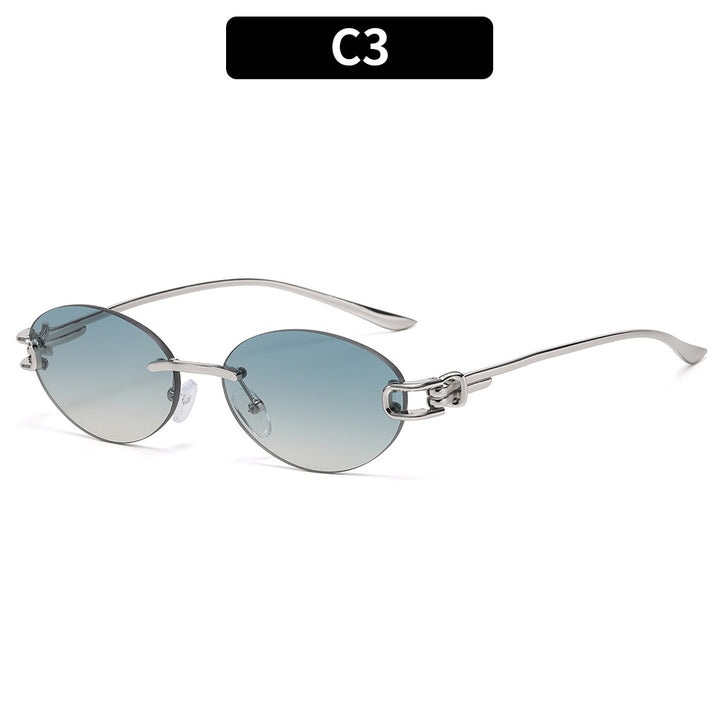 Elegant Oval Frame Sunglasses  1787663773