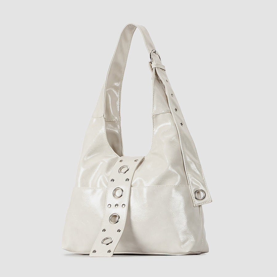 Sleek Patent Leather Hobo Bag