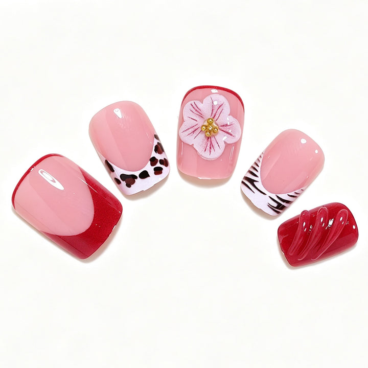 Decorative Floral Press-On Nail Art Set Kalsten