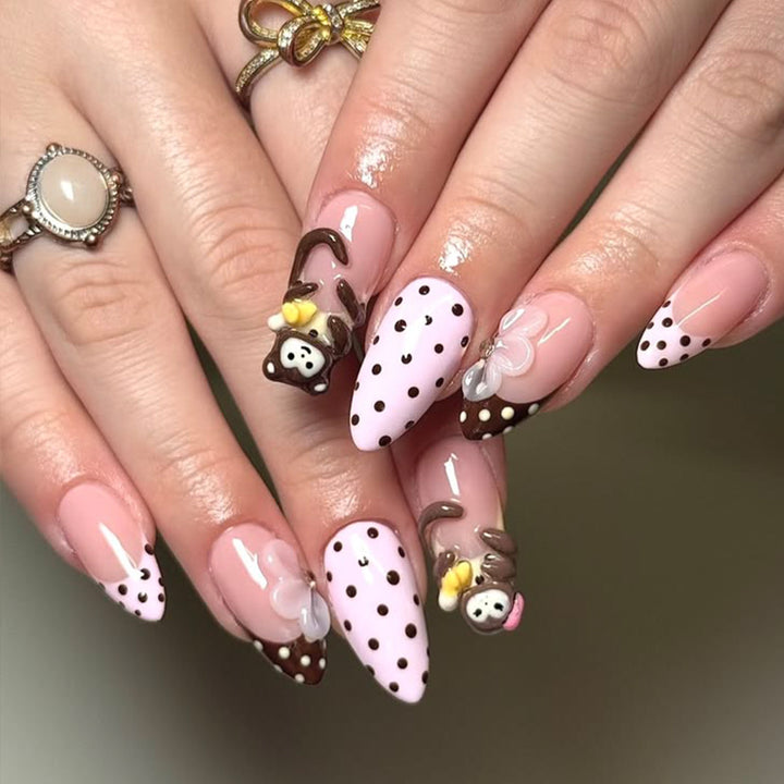 Playful 3D Monkey-Themed Nail Art Extensions Kalsten