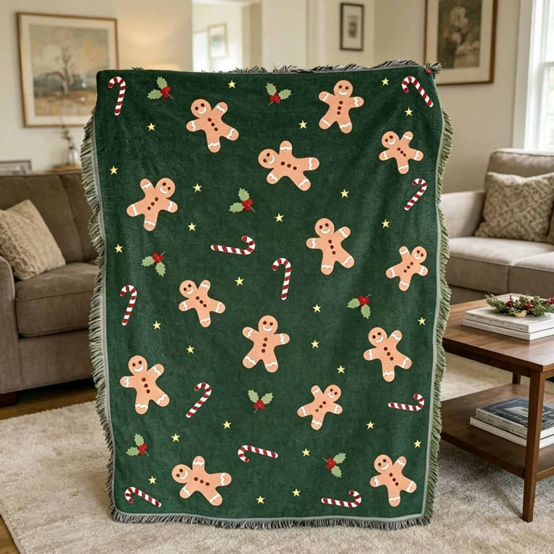 Festive Holiday Tapestry Throw Blanket