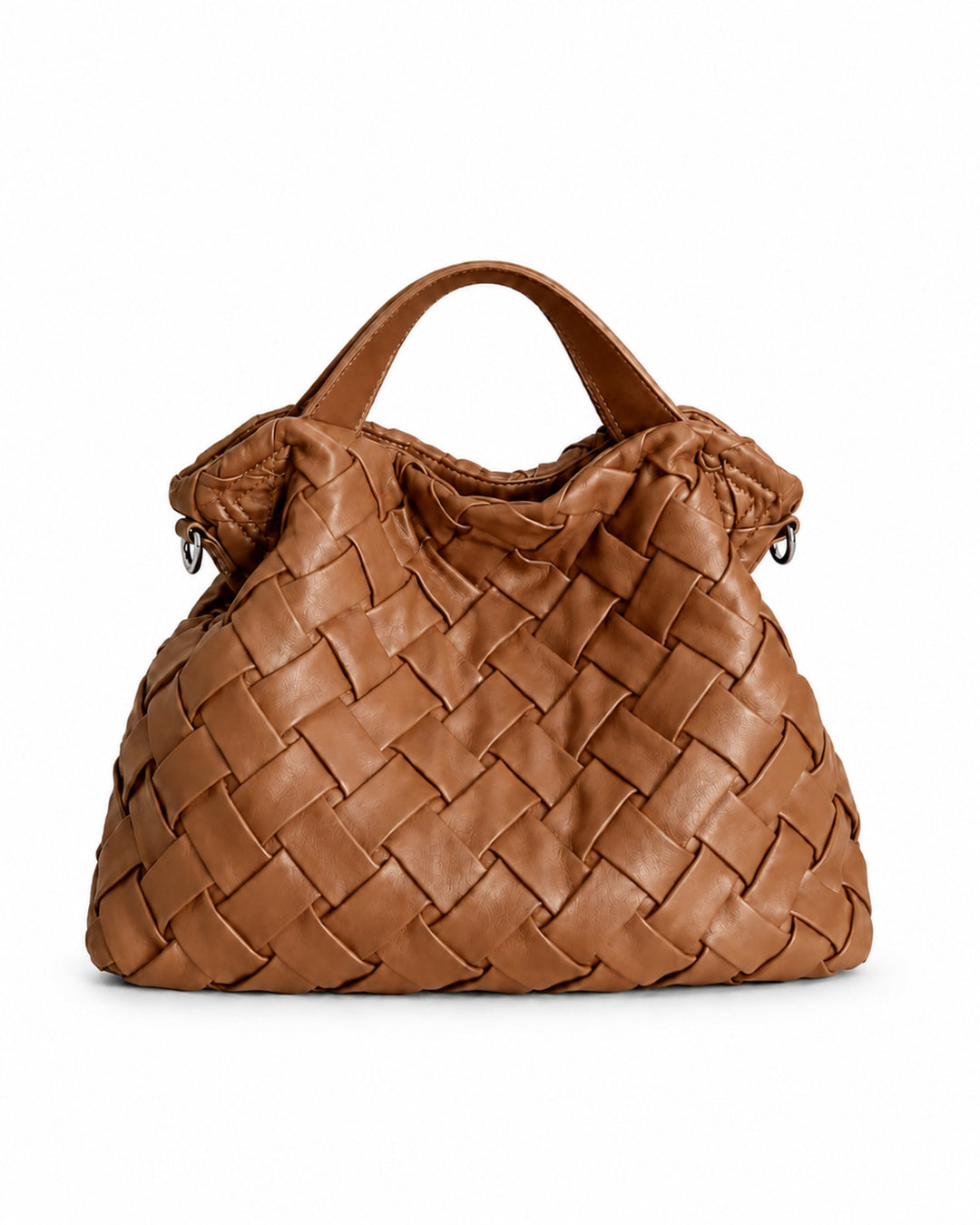 Handcrafted Woven Leather Hobo Bag