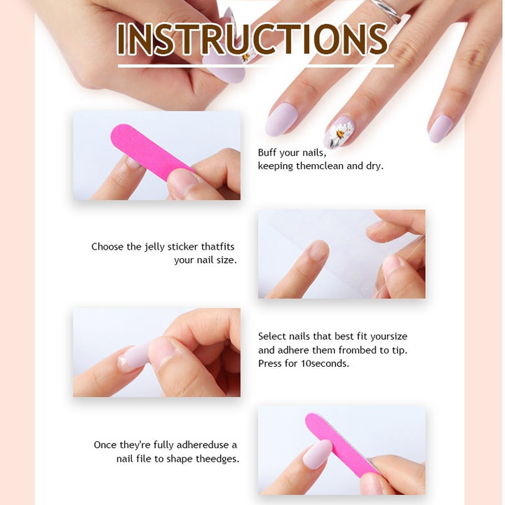 Nail set with elegant dot and flower design Kalsten
