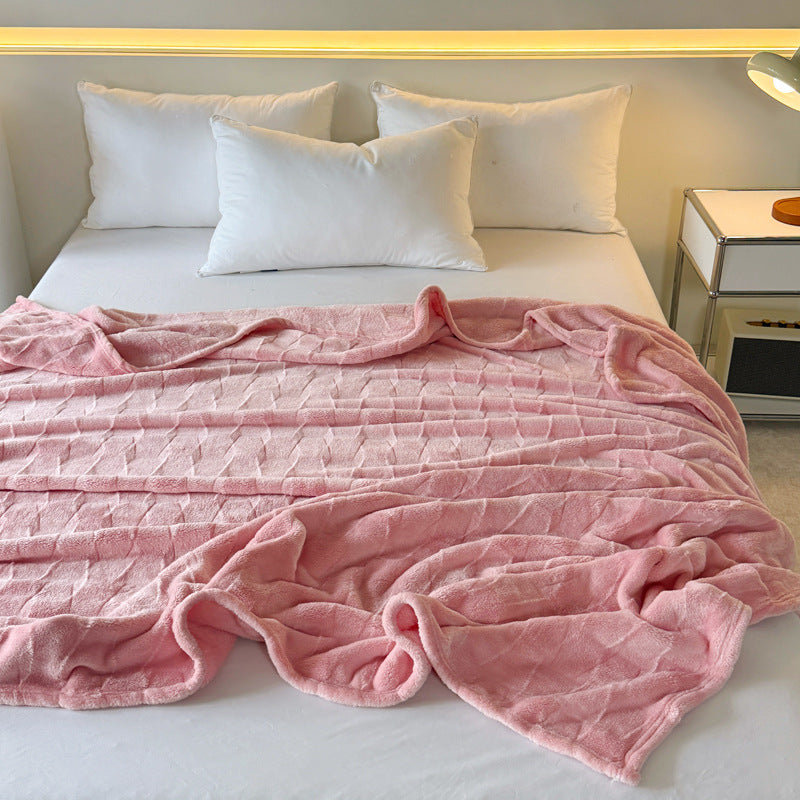 Textured Soft Fleece Throw Blanket