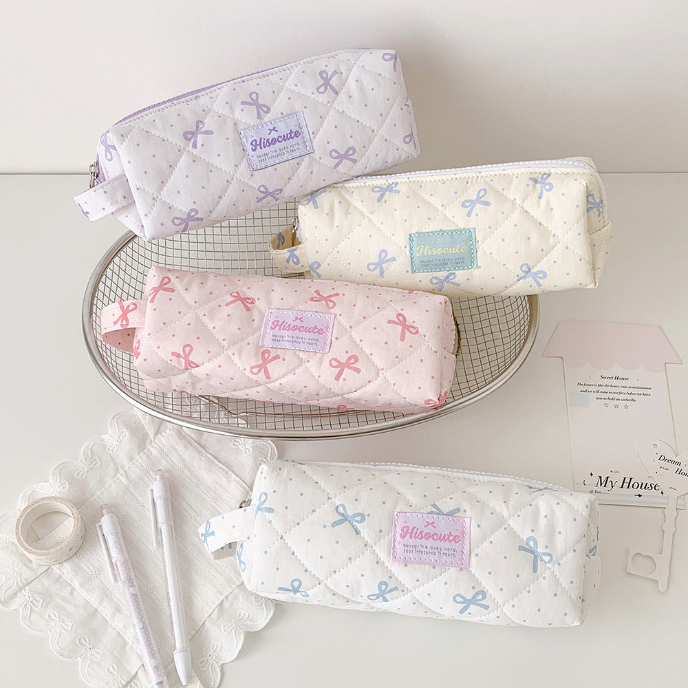 Quilted Pencil Case with Zipper