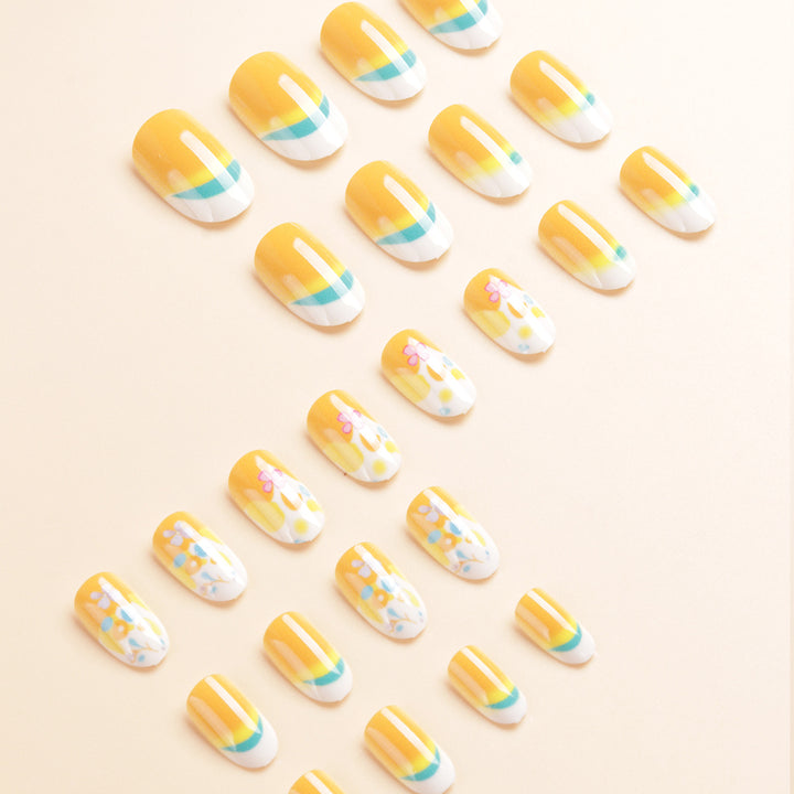 Artistic Floral Design Press-On Nail Tips Kalsten