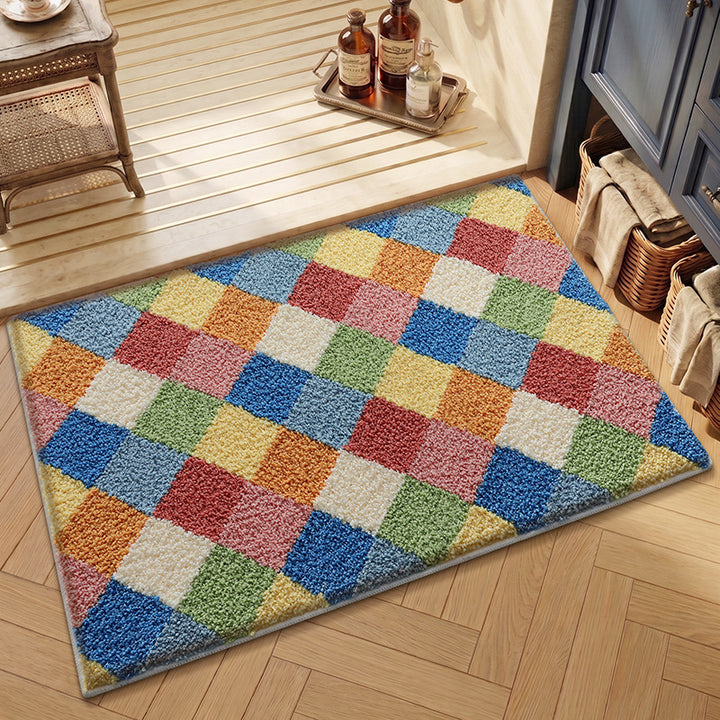 Soft Plush Checkered Bath Mat Kalsten