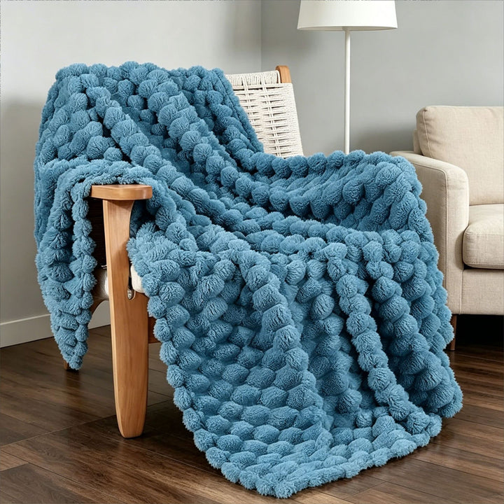 Plush Textured Decorative Throw Blanket