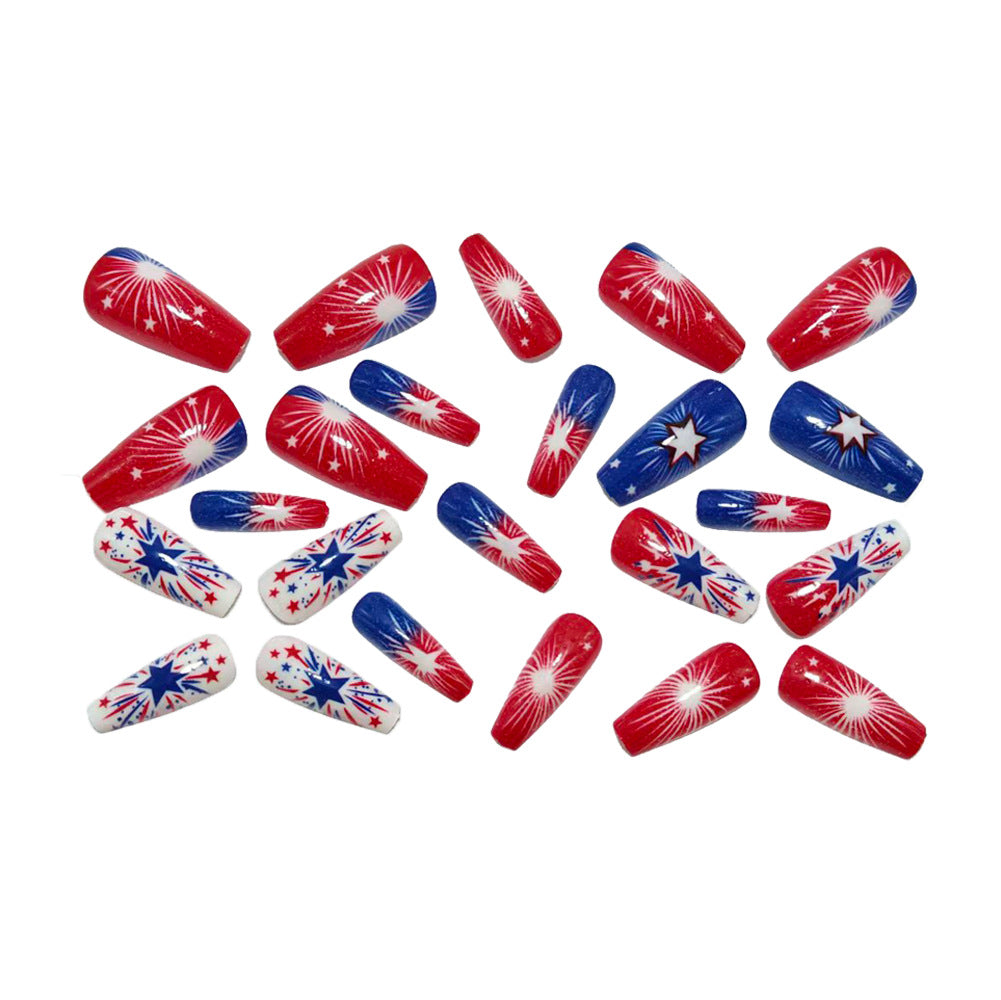 Artificial Nails in Festive Fireworks Design Kalsten