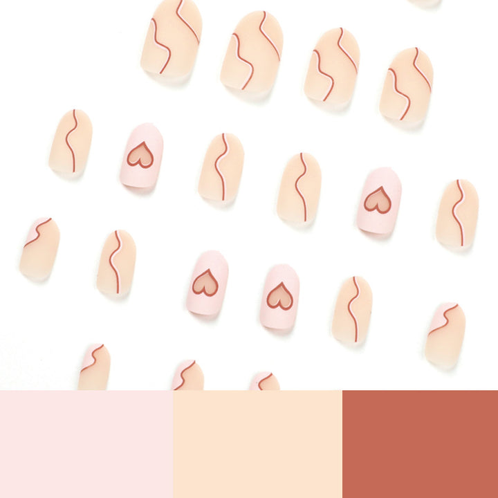 Artful Nail Extensions with Elegant Heart Design Kalsten