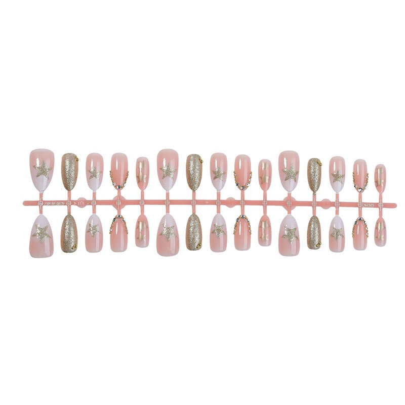 Acrylic nail set with glamorous decorations Kalsten
