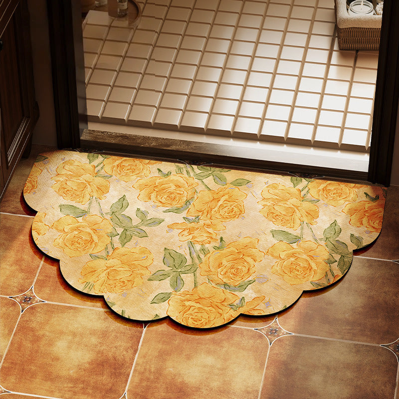 Decorative Floral Area Mat for Indoor Spaces