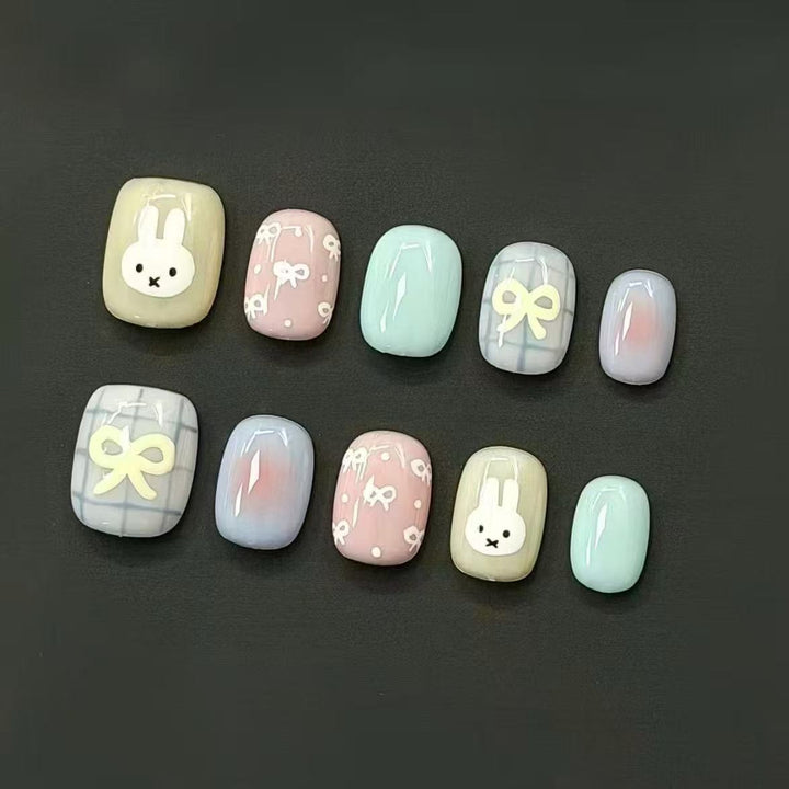 Whimsical Bunny-Themed Press-On Nail Set Kalsten