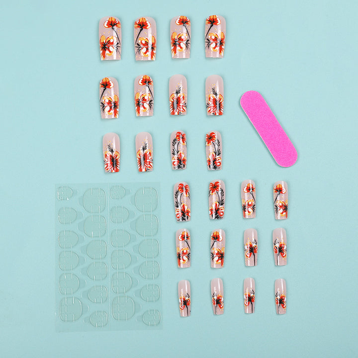 Artificial nails with exclusive floral design Kalsten