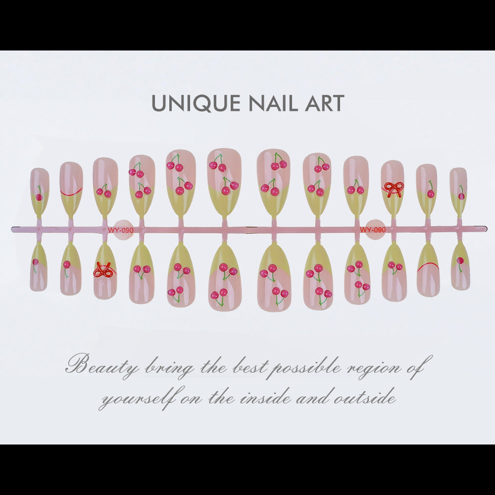 Natural Floral Press-On Nail Set Kalsten