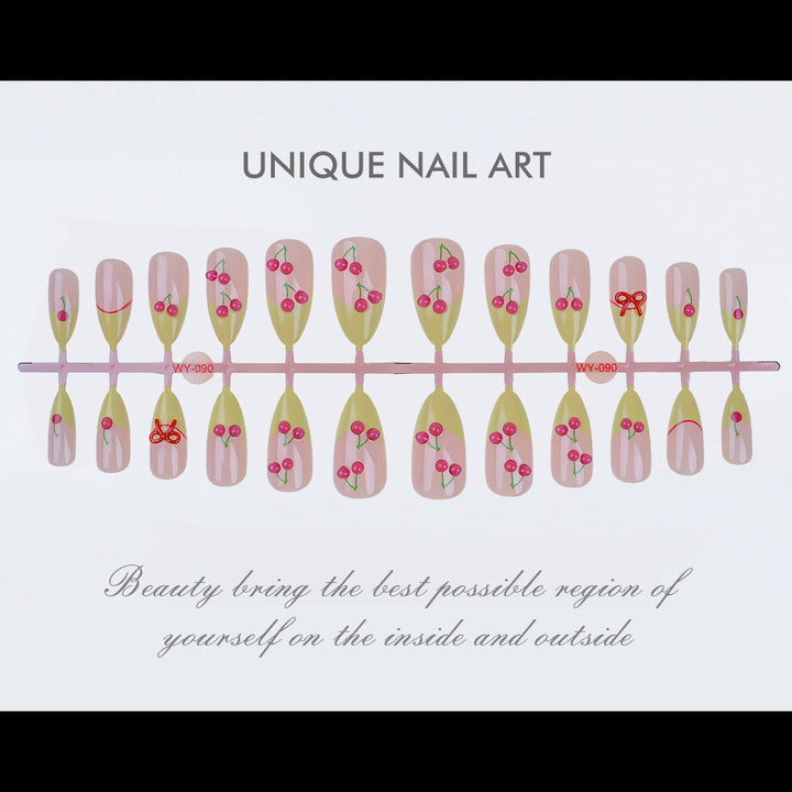 Natural Floral Press-On Nail Set Kalsten