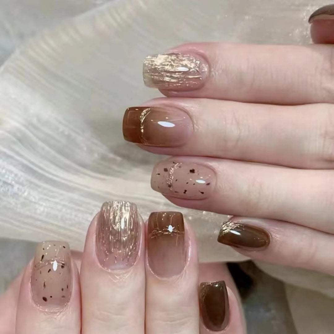 Elegant Textured Press-On Nail Art Kalsten