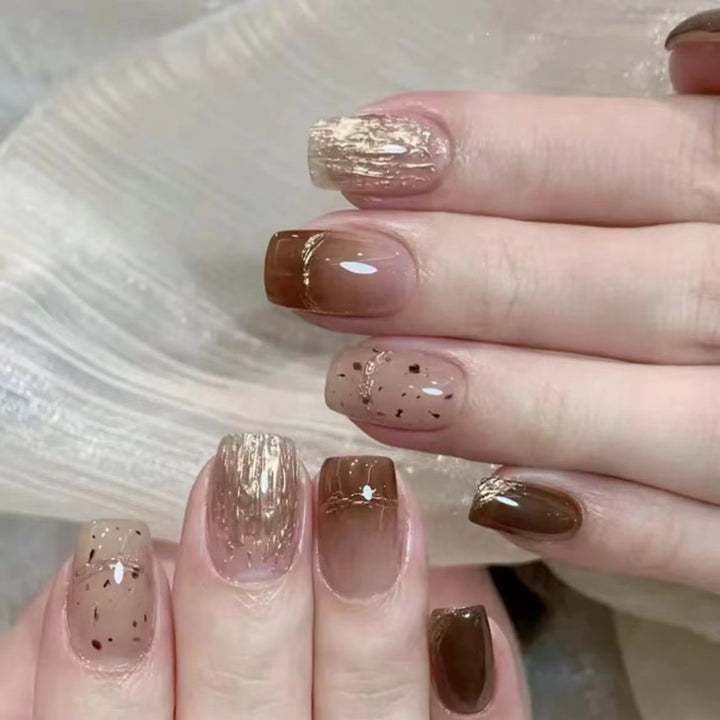 Elegant Textured Press-On Nail Art Kalsten