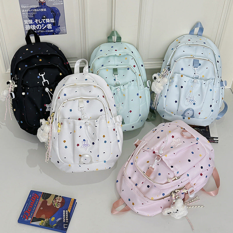 Backpack with Colorful Star Pattern and Versatile Compartments Kalsten