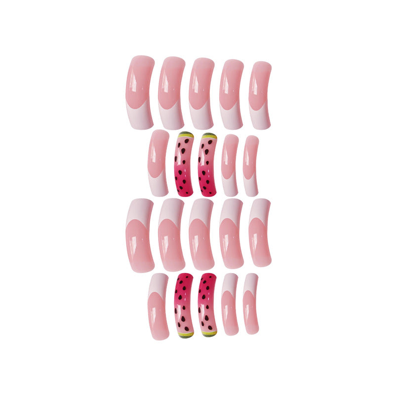 Playful Watermelon Themed Press-On Nail Art Kalsten